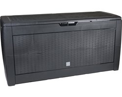 Opbergbox 310L UV-Bestendig Weerbestendig Wielen Tuinbox Rotan-look Antraciet