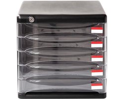 Opbergbox Bureau - Opberger Kantoor - Bureau Organiseren - Met Veilige Sluiting - 27x36x26cm - Wit