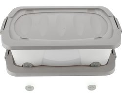 Opbergbox Grijs 24liter - Onderbedbox met Deksel - Set van 2 -60x38.5x18 cm Opberger-Opbergruimte bed-Huis - Kantoor