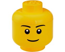 Opbergbox Iconic Hoofd Boy 24 cm, Geel - LEGO