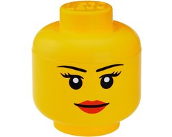 Opbergbox Iconic Hoofd Girl 24 cm, Geel - LEGO