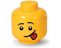 Opbergbox Iconic Hoofd Silly 16 cm, Geel - LEGO