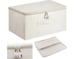 Opbergbox met Combinatieslot - Opbergkist met Handvat - Afsluitbare Kist voor Kleding - Speelgoed en Medicijnen - 40 x 30 x 21 cm