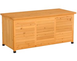 Opbergbox met Deksel - Tuinkussenbox - Kussenbox - Tuinbox - Tuinopbergbox - Opbergdoos - 127x56 x60 cm - Weersbestendig - Voor Buiten in de Tuin - Hout