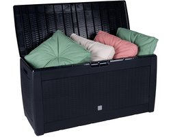 Opbergbox met deksel - Tuinkussens en tuinspullen - Wickerlook - Kunststof