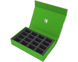 Opbergbox met Schuim - Model Kist - Miniaturen Transport - Magnetische Sluiting - 29 x 18 x 6 cm - Groen