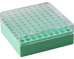 Opbergbox met vaste rack 81 Place polycarbonaat groen - Camlab RTP/73300-g (5 stuks)