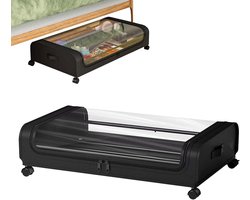 opbergbox onder bed-met Wielen DekselRolling Metalen Frame Onderbed Containers Clear Venster- Opbergtas Doos Organisatie Thuis