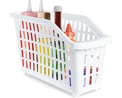 Opbergbox op Wielen Wit Smalle 13 l - Opbergdoos - Opslag Container