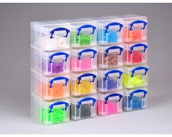 Opbergbox Really Useful 16x 0.14 liter 280x224x65mm transparant wit