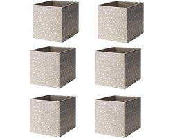 Opbergbox Set van 6 voor Kasten 33x38cm Lichtgroen/Wit en Beige