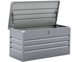 Opbergbox tuinkist - Buitenopslag box - Spullen opbergen - Roestvrij en anti-corrosie - 480 liter - Zilver