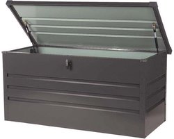 Opbergbox Tuinkussenbox - MEGABOX 600 liter afsluitbaar - Waterdichte metalen opbergdoos voor tuinkussens Opbergbox Tuinkussenbox