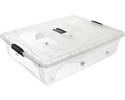 Opbergbox voor Onder Bed op Wielen Laag XXL 50 l - Onderbed Opbergtas - Opbergdoos - Opslag Container - Organizer voor Dekbed Kleding Beddengoed