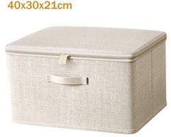 Opbergbox Voor Onder Het Bed Met Ritssluiting - Opvouwbare Kleding Organizer Voor Jeans, Dekens En Kleding - Stoffen Onderbed Opberging Voor Kast En Slaapkamer, 40x30x21cm