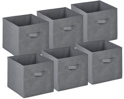 Opbergboxen - 24 stuks - 28x26,5x28 cm - lichtgrijs