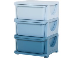 Opbergboxen - Ladekast met opbergdoos - Speelgoed organizer - Speelgoedkast - Blauw 37 x 37 x 56,5 cm