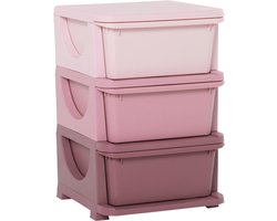Opbergboxen - Ladekast met opbergdoos - Speelgoed organizer - Speelgoedkast - Roze - 37 x 37 x 56,5 cm