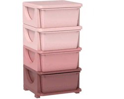 Opbergboxen - Ladekast met opbergdoos - Speelgoed organizer - Speelgoedkast - Roze - 37cm x 37cm x 76cm
