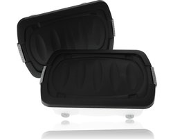 Opbergboxen met Wieltjes - 60x38.5x18 cm - onderbedbox 24liter-Opbergers met Druksluiting - Ideaal voor Onder Bed-Huis en Kantoor -