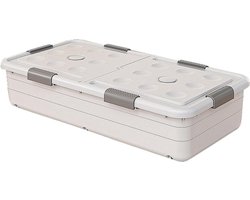 Opbergboxen Onder Bed - Wasbare Bakken - Ruimte Benutten - Dubbelzijdig Openen - 100x52x25cm - Wit