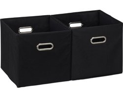 Opbergboxen set van 2 - zwart - 30x30x30 cm - praktisch en veelzijdig