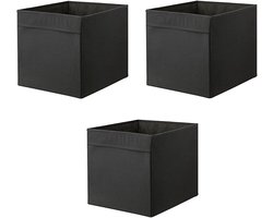 Opbergboxen Zwart (Set van 3) voor Kallax en Stellingkast