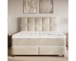 Opbergboxspring 140x200 - Neroli Beige - Dreamhouse - Velvet - Incl. Matras & Topper