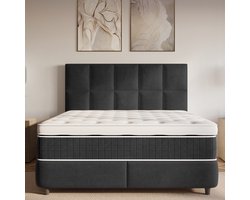 Opbergboxspring 180x200 - Neroli Zwart - Dreamhouse - Velvet - Incl. Matras & Topper