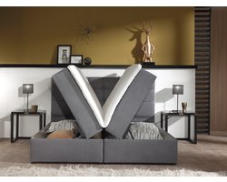 Opbergboxspring Tokio - 140x200 cm - Inclusief bonellvering matrassen - Model Tokio - Tweepersoons bed met opbergruimte
