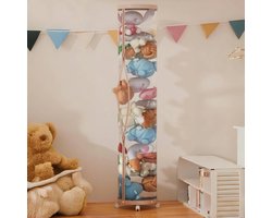 Opbergbuis Knuffels - Speelgoed Organizer - Kinderspeelgoed Opbergen - Transparant Met Wielen - 150 x 25 cm - Roze