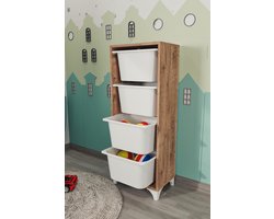Opbergcombinatie met bakken - Speelgoedkast - woonkamer - speelkamer - playroom - kast met bakken - multifunctioneel opbergkast -