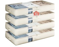 Opbergcontainers voor onder het bed - Organiseer je ruimte met opvouwbare opbergzakken en kastorganisatoren (4 stuks)