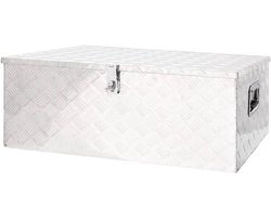Opbergdoos Aluminium - Buitenbox Kist - Tuin Opslag - Roestbestendig Materiaal - 100x55x37 cm - Zilver