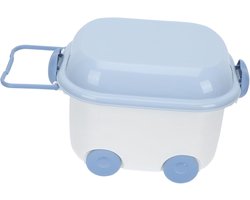Opbergdoos - Bewaar Container - Speelgoed Organiseren - Met Wielen - 29.5x23x20.2 cm - Blauw