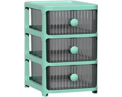 Opbergdoos Lade Organizer - Bureau Kast - Thuis Ordenen - Met Touwgrepen - 21.5 cm - Blauw