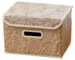 Opbergdoos - Maat L: 43 x 30 x 30 cm – Opbergbak – Opbergdoos met deksel – Opbergdoos met rozenmotief – Organizer – Opbergdoos voor in de kast – Opbergbak voor kleding – Geschikt voor het opbergen van kleding, het ordenen van spullen, enz.
