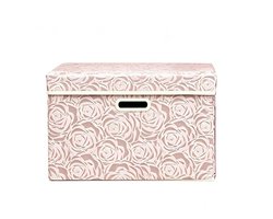 Opbergdoos - Maat S: 25 x 20 x 17 cm – Opbergbak – Opbergdoos met deksel – Opbergdoos met rozenmotief – Organizer – Opbergdoos voor in de kast – Opbergbak voor kleding – Geschikt voor het opbergen van kleding, het ordenen van spullen, enz.
