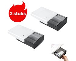 Opbergdoos met 2 laden - Geschikt voor onder het bureau - Kantoor- en thuisgebruik - Opbergrek zonder boren - Zwart