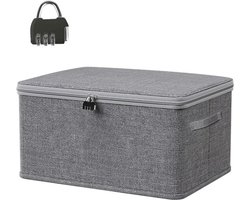 Opbergdoos met cijferslot en deksel - Grote afsluitbare kist voor kleding en speelgoed (40x30x21 cm)