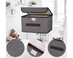Opbergdoos met Deksel voor Opbergdobbelstenen en Opbergmand - 8L Organizer Cube Box - Opvouwbare Kubus Opbergdozen - Grijs (25.5x19x16cm, 4 stuks)