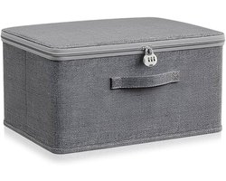 Opbergdoos met slot - Decoratief en opvouwbaar - 1 stuk - 30 x 20 x 14 cm