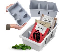 Opbergdoos met Twee Vakken voor Kruiden en Specerijen - Keukenorganizer Stapelbaar
