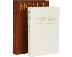 Opbergdoos - Organizer - Decoratieve Boeken Set van 2 - Linnen Opbergdozen voor Thuisdecoratie - Verborgen Opbergruimte - Bruin en Wit - Groot 28x20cm & Klein 25x18cm