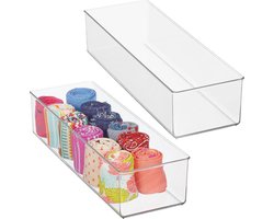Opbergdoos, praktische box voor in de berging, ideale organizer voor kleding en accessoires van BPA-vrije kunststof, set van 2, deur Zichtig
