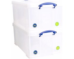 Opbergdoos Set van 2, 64 Liter - Transparante Organizers voor Thuis en Kantoor