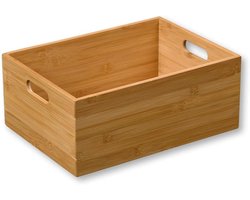 Opbergdoos, Stapelbaar, Materiaal: Fsc -Gecertificeerd Bamboe, Afmetingen: B 33 x D 24 x H 13,5 cm, Kleur: Bruin, 57402