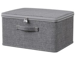 Opbergdoos - Stoffen opbergdoos - Met deksel - Met slot - Afsluitbare doos - Kledingopbergdoos - 30x20x14 cm - Stapelbaar - Voor het organiseren van kleding, beddengoed en seizoensaccessoires