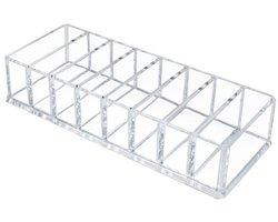 Opbergdoos - Transparante cosmetische opbergdoos - Transparante cosmetische opbergdoos met 8 compartimenten - Oogschaduw, lippenstift en nagellak - Geschikt voor de kaptafel in de slaapkamer - 1 st.