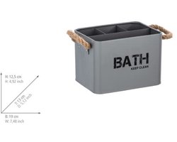 Opbergdoos voor Badkamer met 4 Compartementen - Grey, 2.37L - Stijlvolle Organiser voor Cosmetica en Keukengerei